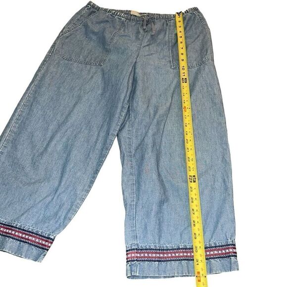 VINTAGE L.L. BEAN Women’s Elastic Tie Waist Medium Wash Blue Pant Size M - Picture 6 of 10
